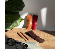 Solier Accessories Leather men s pen case SA12 CAMEL