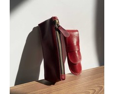Solier Accessories Leather men s pen case SA12 CAMEL