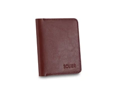 Solier Accessories Piniginė vyrams su skyriumi monetoms SOLIER SW15 SLIM - Tamsi raudona