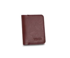 Solier Accessories Piniginė vyrams su skyriumi monetoms SOLIER SW16 SLIM - Ruda kaštoninė