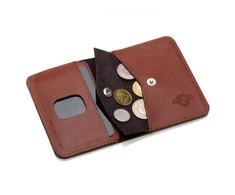 Solier Accessories Piniginė vyrams su skyriumi monetoms SOLIER SW16 SLIM - Ruda