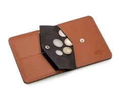 Solier Accessories Piniginė vyrams su skyriumi monetoms SOLIER SW15 SLIM - šviesiai ruda