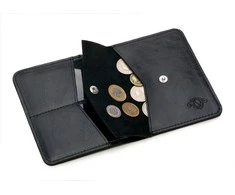Solier Accessories Vyriška piniginė su skyriumi monetoms SOLIER SW15 SLIM - Juoda