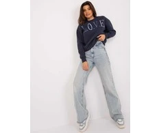 Sublevel Moteriškas džemperis D10606BA02565C tamsiai mėlynos (navy) spalvos