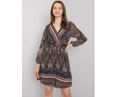 Italy Moda Suknelė-DHJ-SK-10201.93P-juoda-smėlio spalvos