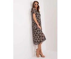 Italy Moda Suknelė-DHJ-SK-11331-7,71-juoda-smėlio spalvos