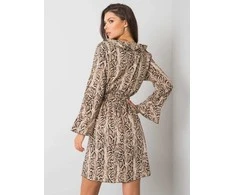 Italy Moda Suknelė-DHJ-SK-13891B.07P-juoda-smėlio spalvos