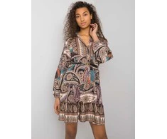 Italy Moda Suknelė-DHJ-SK-15053.61-juoda-smėlio spalvos