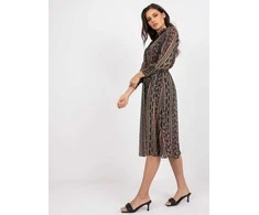 Italy Moda Suknelė-DHJ-SK-15177-1.04P-juoda-smėlio spalvos