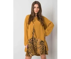 Italy Moda Suknelė-DHJ-SK-21451.50-tamsiai geltona