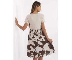 Suknelė Italy Moda Sukienka-DHJ-SK-253701.80-smėlio spalva