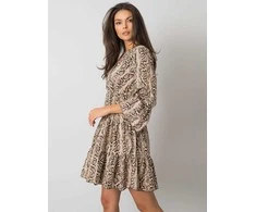 Italy Moda Suknelė-DHJ-SK-8777B-1.11P-juoda-smėlio spalvos