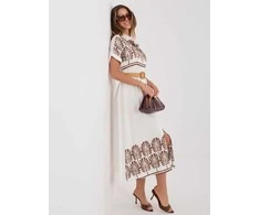 Suknelė Italy Moda Sukienka-IR-SK-2689-2.87-balta ir-ruda