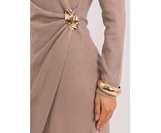 Suknelė Italy Moda Sukienka-IR-SK-BWC96731.16P-ciemny bezowy