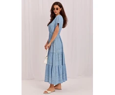 Suknelė Italy Moda Sukienka-IT-SK-A8098QYTS.98-šviesiai mėlyna
