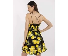 Suknelė Italy Moda Sukienka-MI-SK-22099.76-juoda-geltona