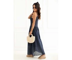 Suknelė Italy Moda Sukienka-MI-SK-22586.62-tamsiai mėlyna