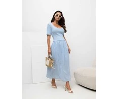 Suknelė Italy Moda Sukienka-MI-SK-26044.79-šviesiai mėlyna