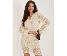 Suknelė Italy Moda Sukienka-MI-SK-3320.90-jasny smėlio spalva