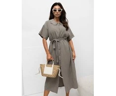 Suknelė Italy Moda Sukienka-MI-SK-3426.91-ciemny bezowy