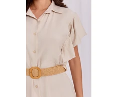 Suknelė Italy Moda Sukienka-MI-SK-82970.86-jasny smėlio spalva