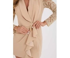 Suknelė Italy Moda Sukienka-MI-SK-A1664.91-smėlio spalva
