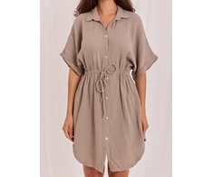 Suknelė Italy Moda Sukienka-MO-SK-2706.13-ciemny bezowy