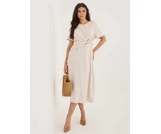 Suknelė Moda Sukienka-MI-SK-A5449.92-jasny smėlio spalva