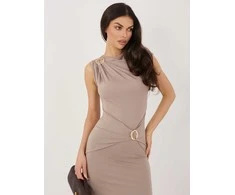 Suknelė Rue Paris Sukienka-IT-SK-22392.21-ciemny bezowy