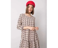 Suknelė Rue Paris Sukienka-WN-SK-R821-1.65-jasny smėlio spalva