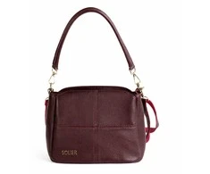 Women’s Leather Crossbody Bag Solier FL50 Cassia – Burgundy