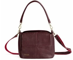 Women’s Leather Crossbody Bag Solier FL50 Cassia – Burgundy