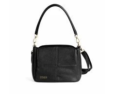 Women’s Leather Crossbody Bag Solier FL50 Cassia – Juodas
