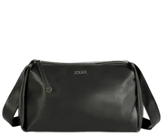 Women’s Leather Crossbody Bag with Adjustable Strap Solier FL48 Leona – Juodas