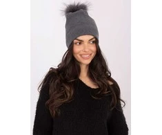 Wool Fashion Italia Czapka-AT-CZ-171701.37-ciemny pilka