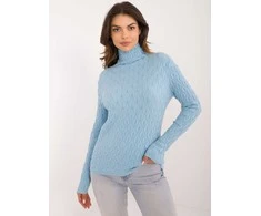 Wool Fashion Italia Megztinis-AT-SW-2334-2,61-šviesiai mėlynas