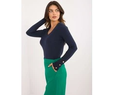 Wool Fashion Italia Megztinis-AT-SW-2334.49 - tamsiai mėlynas