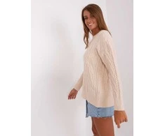 Wool Fashion Italia Megztinis-AT-SW-2335-1.68P-šviesiai smėlio spalvos