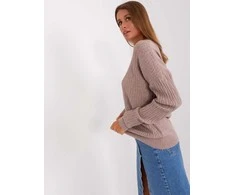 Wool Fashion Italia Megztinis-AT-SW-2338.14P-tamsiai smėlio spalvos