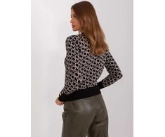 Wool Fashion Italia Megztinis-AT-SW-2342.46P-juodas-smėlio spalvos