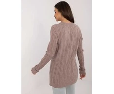 Wool Fashion Italia Megztinis-AT-SW-2343.88-tamsiai smėlio spalvos