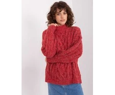 Wool Fashion Italia Megztinis-AT-SW-2363-2.04P-tamsiai raudonas