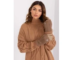 Wool Fashion Italia Pirštinės-AT-RK-231405.08X-tamsiai smėlio spalvos