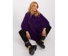 Wool Fashion Italia Poncho-AT-PN-2347.68-tamsiai violetinė