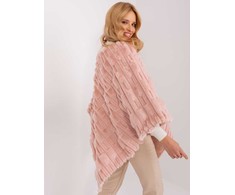 Wool Fashion Italia Poncho-AT-PN-2347.68-šviesiai rožinė