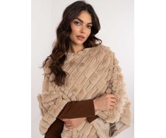 Wool Fashion Italia Pončas-AT-PN-2347.88-smėlio spalvos
