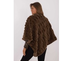 Wool Fashion Italia Pončas moterims AT-PN-2347.88, tamsiai rudas