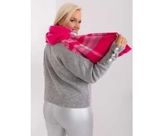 Wool Fashion Italia Šalikas-AT-SZ-23125-1,26-pilka-rožinė