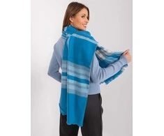 Wool Fashion Italia Šalikas-AT-SZ-23125-1,26-pilka-mėlyna