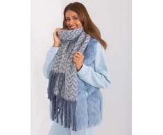Wool Fashion Italia Šalikas-AT-SZ-23125.75-baltas-mėlynas
